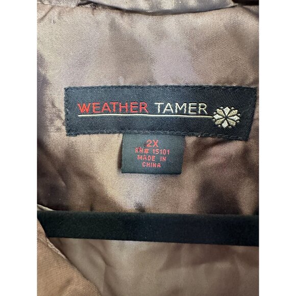 Weather Tamer womens Tan Jacket 2x quilted collared zipper pockets polyester - Picture 3 of 7
